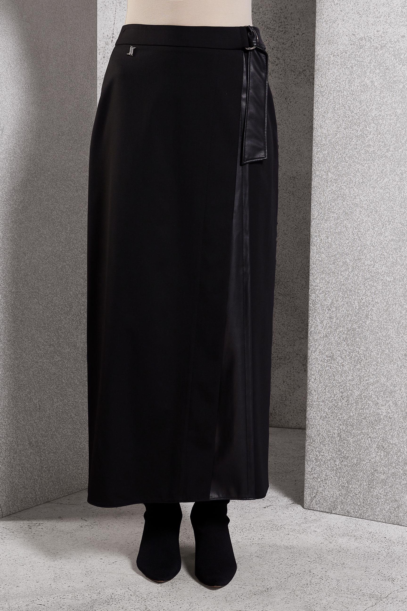 Tesettür giyim SİYAH KUŞAKLI ETEK 60624