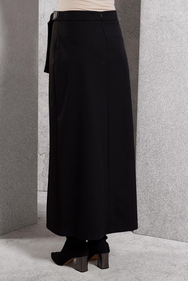 Tesettür giyim SİYAH KUŞAKLI ETEK 60624 - ALVİNA