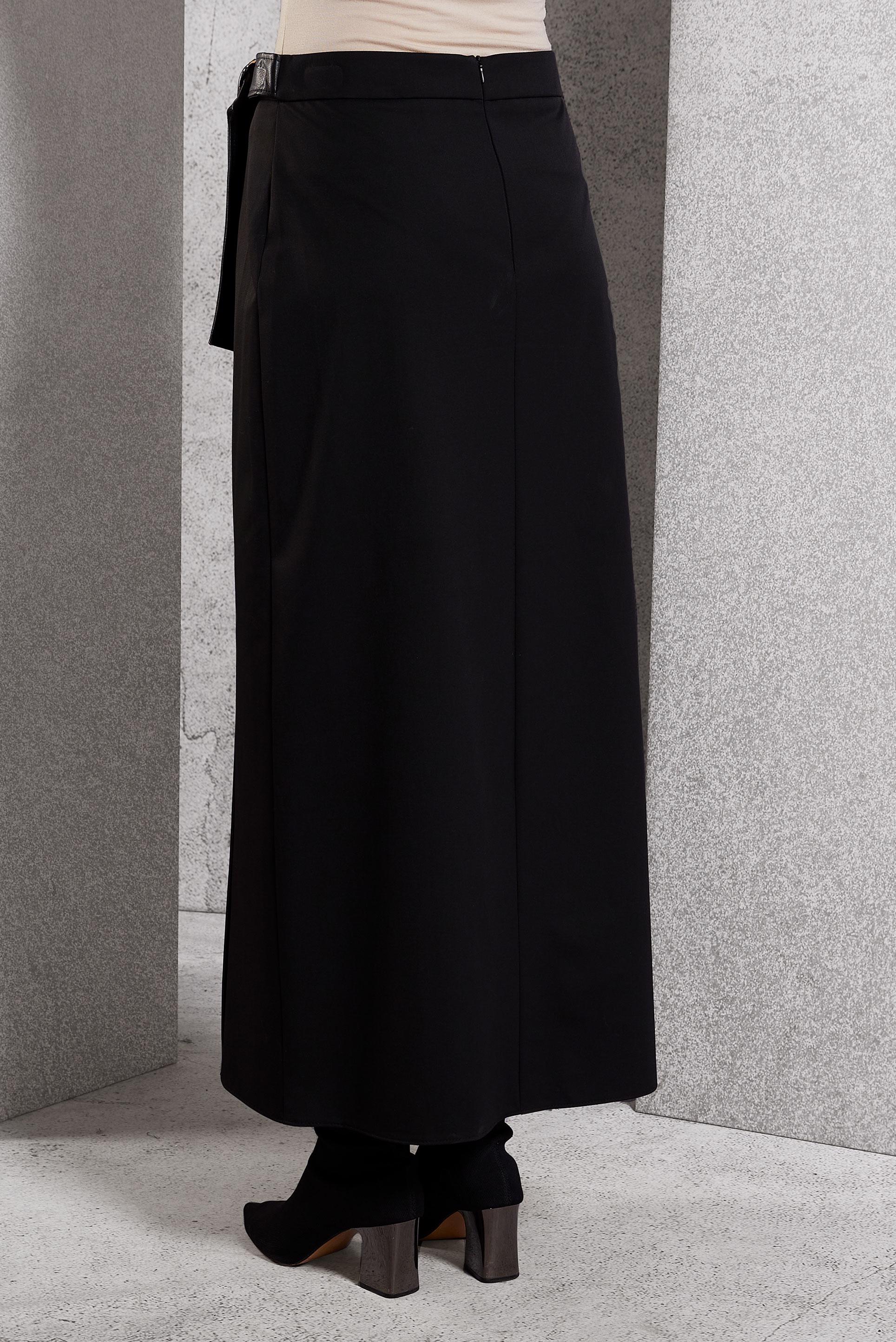 Tesettür giyim SİYAH KUŞAKLI ETEK 60624