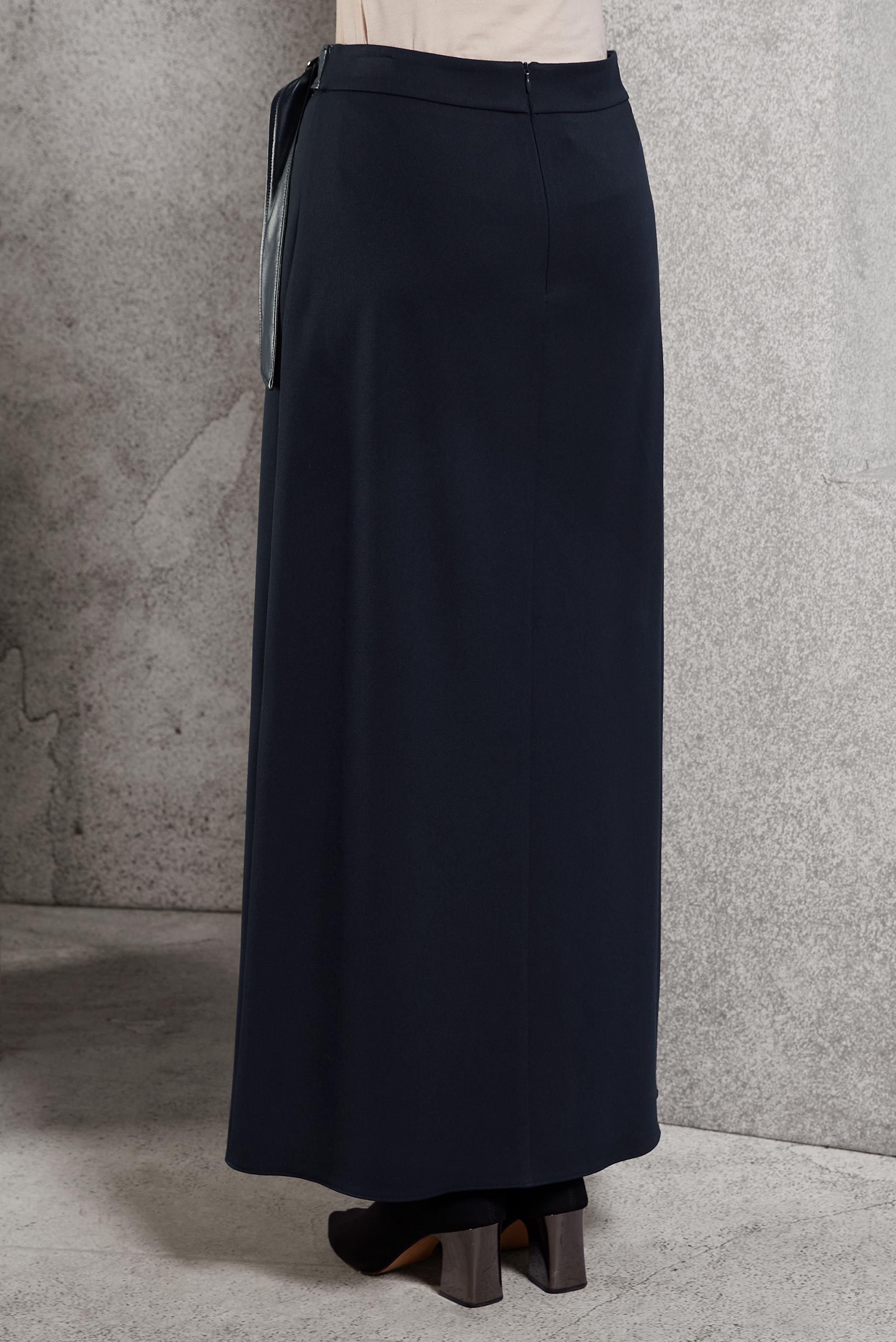 Tesettür giyim LACİVERT KUŞAKLI ETEK 60624