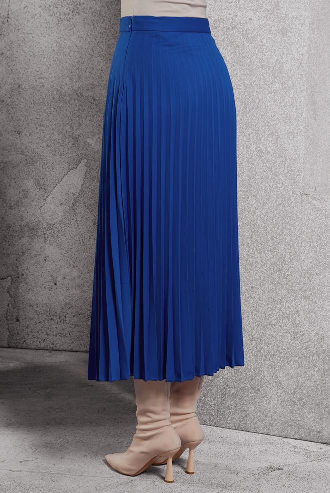 Tesettür giyim LACİVERT PİLİSELİ ETEK 60625 - ALVİNA