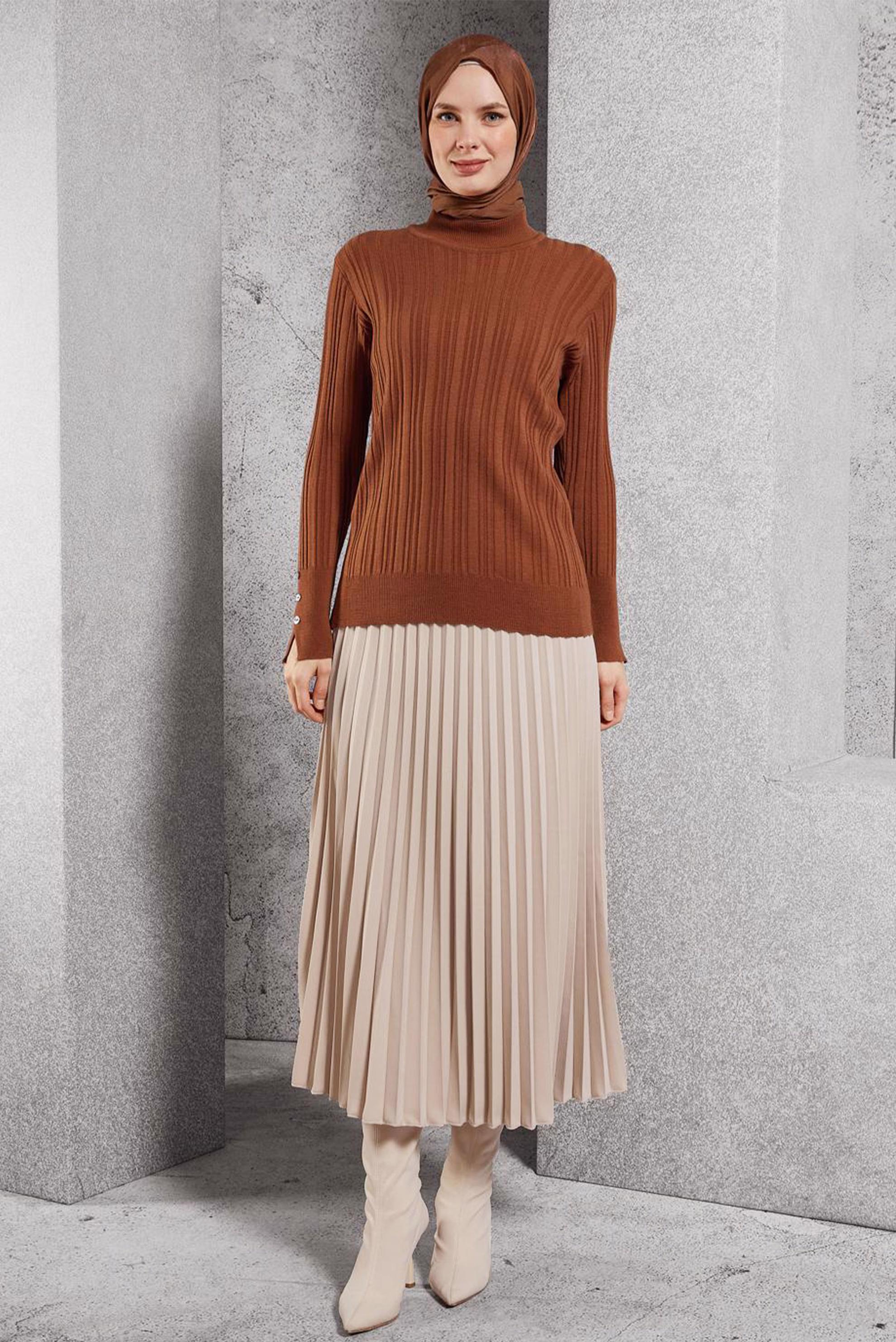 Vêtements hijab ÉCRUE JUPE PLISSÉE 60625