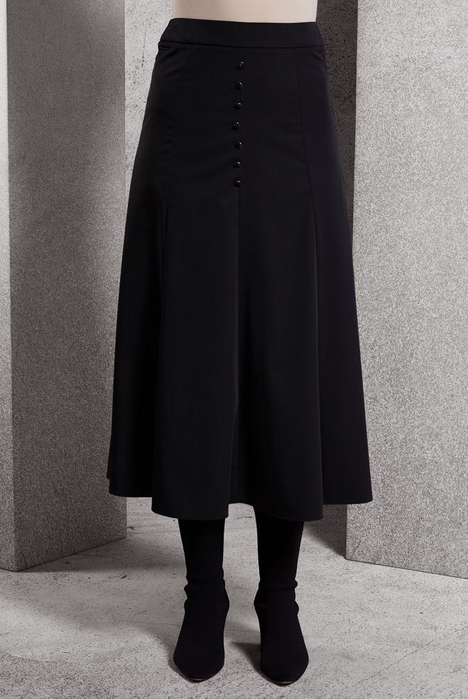 Tesettür giyim SİYAH ÇAN ETEK 60626 - ALVİNA