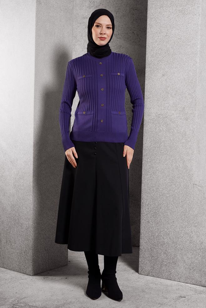 Tesettür giyim SİYAH ÇAN ETEK 60626 - ALVİNA