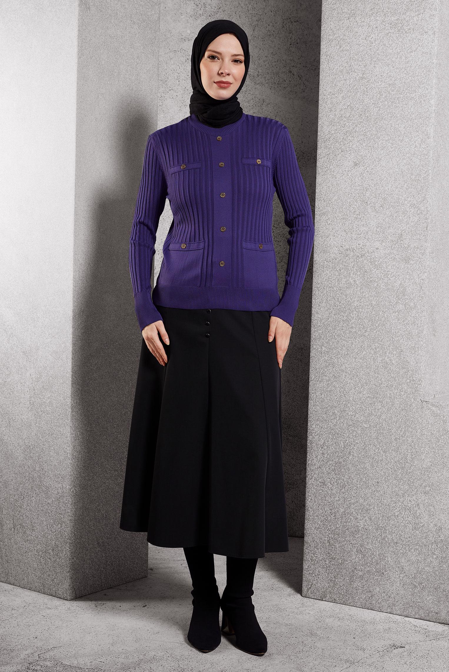 Tesettür giyim SİYAH ÇAN ETEK 60626