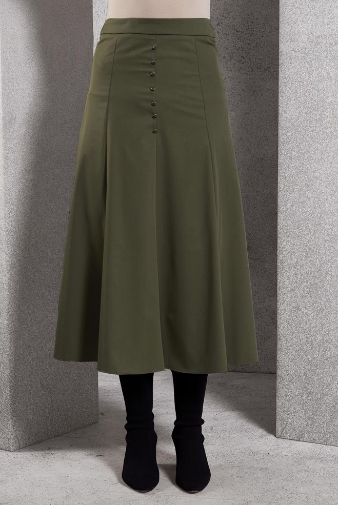 Tesettür giyim HAKİ ÇAN ETEK 60626 - ALVİNA