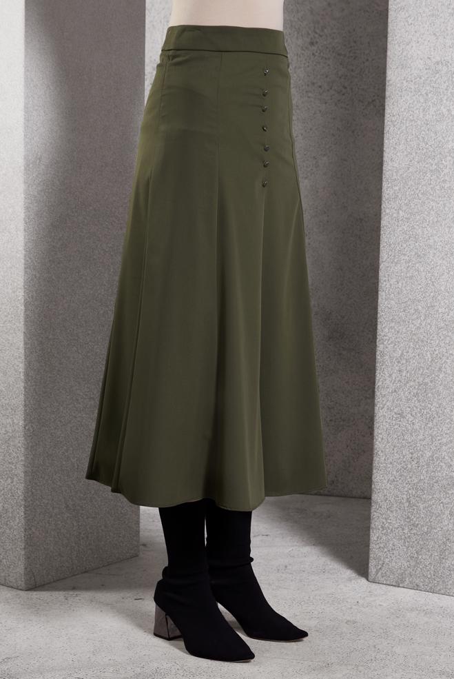 Tesettür giyim HAKİ ÇAN ETEK 60626 - ALVİNA