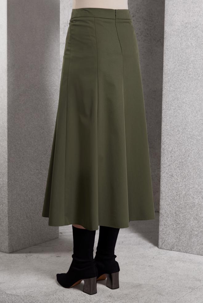 Tesettür giyim HAKİ ÇAN ETEK 60626 - ALVİNA