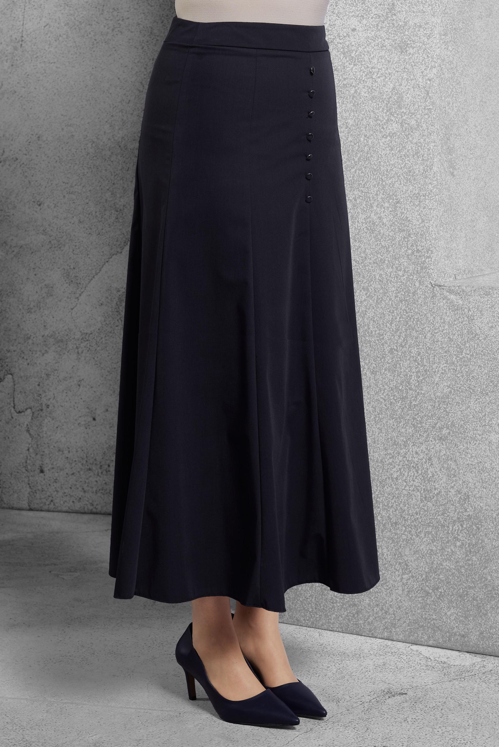 Tesettür giyim LACİVERT ÇAN ETEK 60626