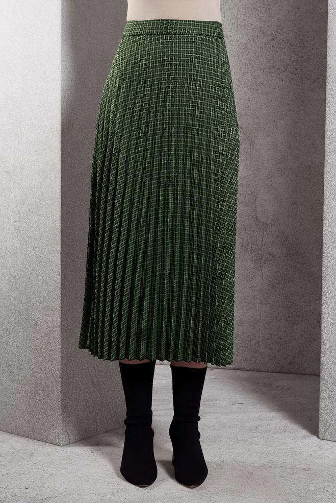 Tesettür giyim YEŞİL PİLİSELİ TESETTÜR ETEK 60627 - ALVİNA