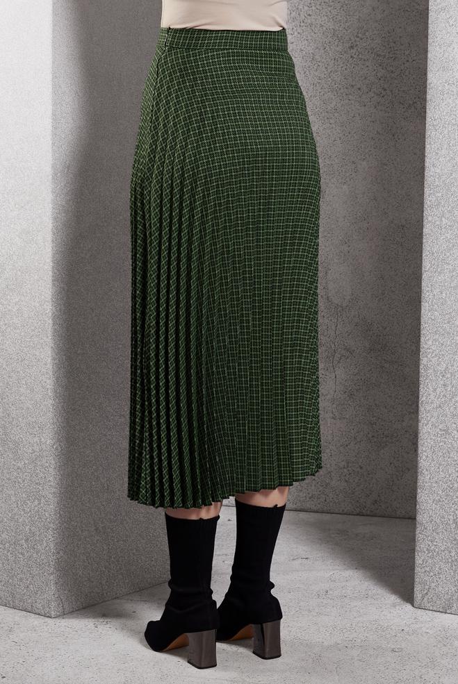 Tesettür giyim YEŞİL PİLİSELİ TESETTÜR ETEK 60627 - ALVİNA