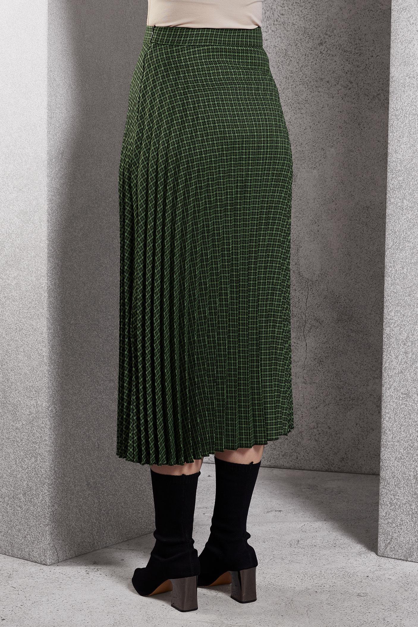 Tesettür giyim YEŞİL PİLİSELİ TESETTÜR ETEK 60627