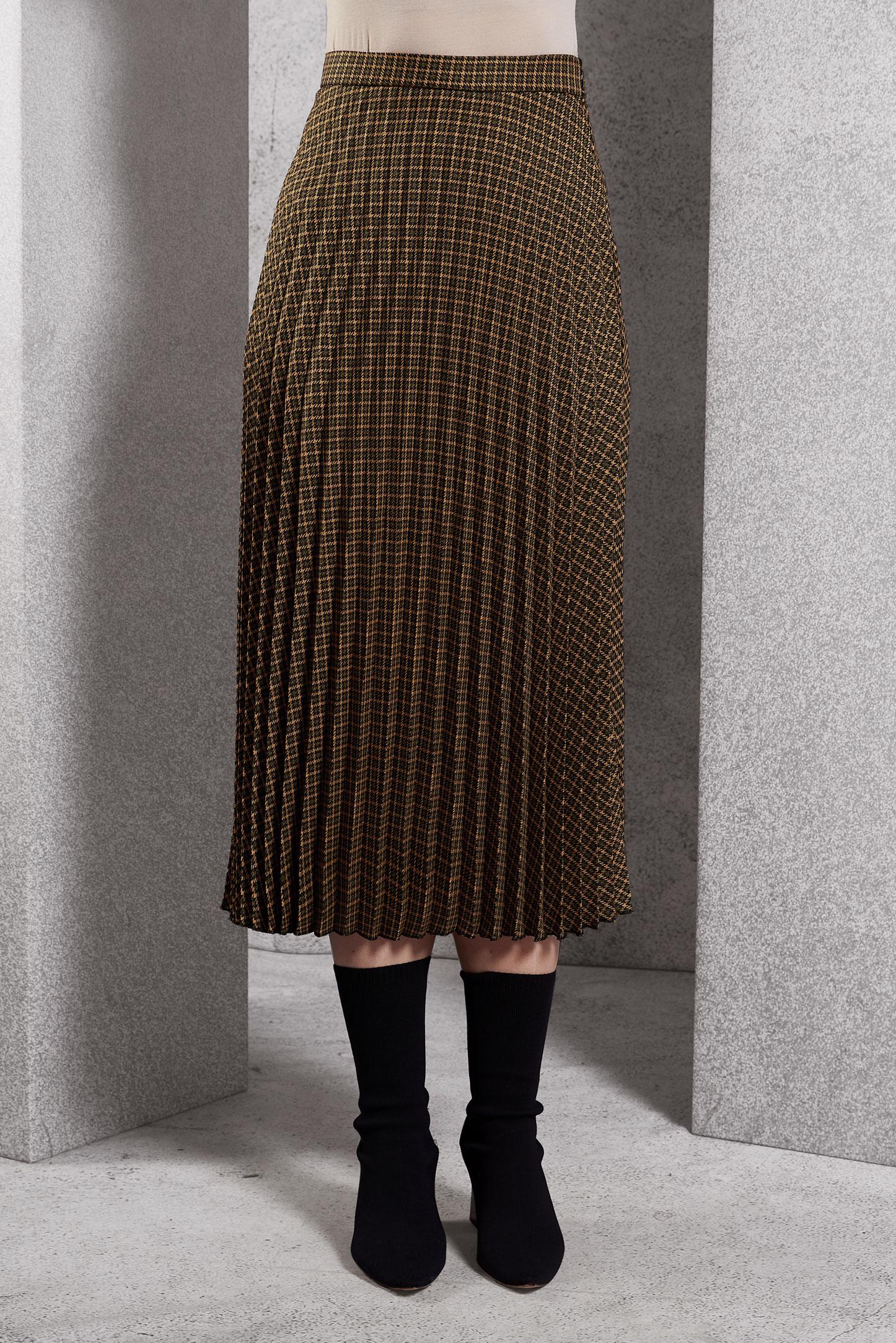 Tesettür giyim TURUNCU PİLİSELİ TESETTÜR ETEK 60627