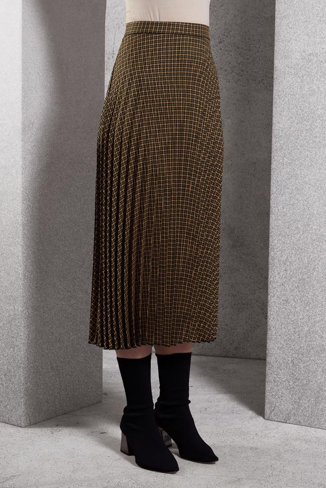 Tesettür giyim TURUNCU PİLİSELİ TESETTÜR ETEK 60627 - ALVİNA