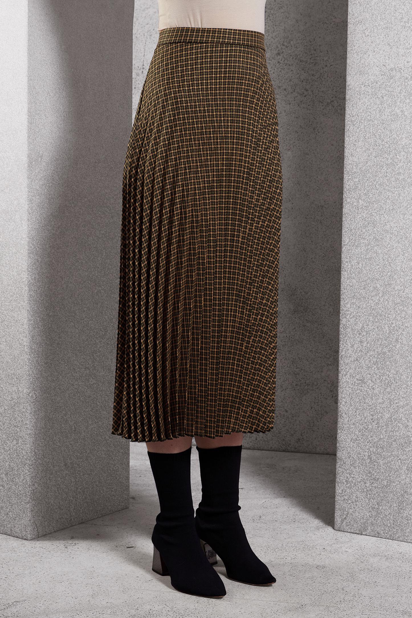 Tesettür giyim TURUNCU PİLİSELİ TESETTÜR ETEK 60627