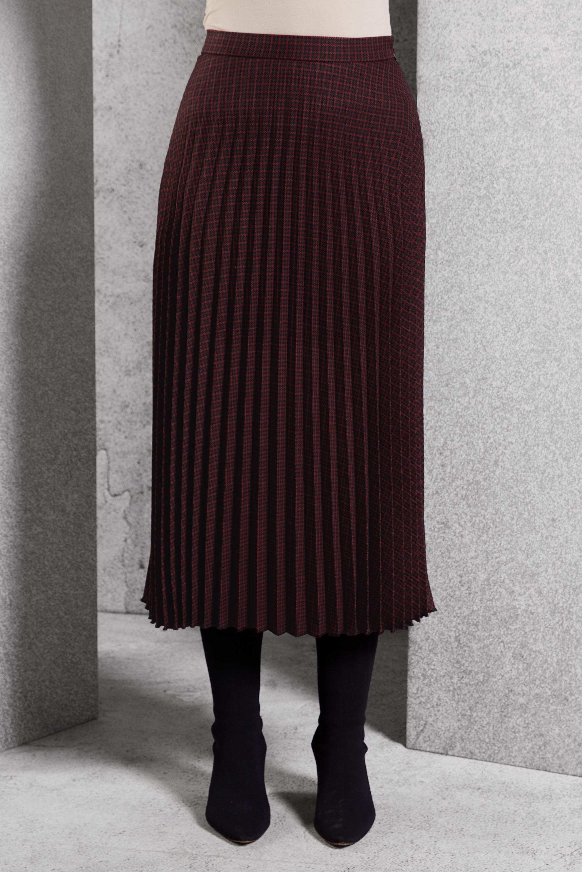 Tesettür giyim BORDO PİLİSELİ TESETTÜR ETEK 60627