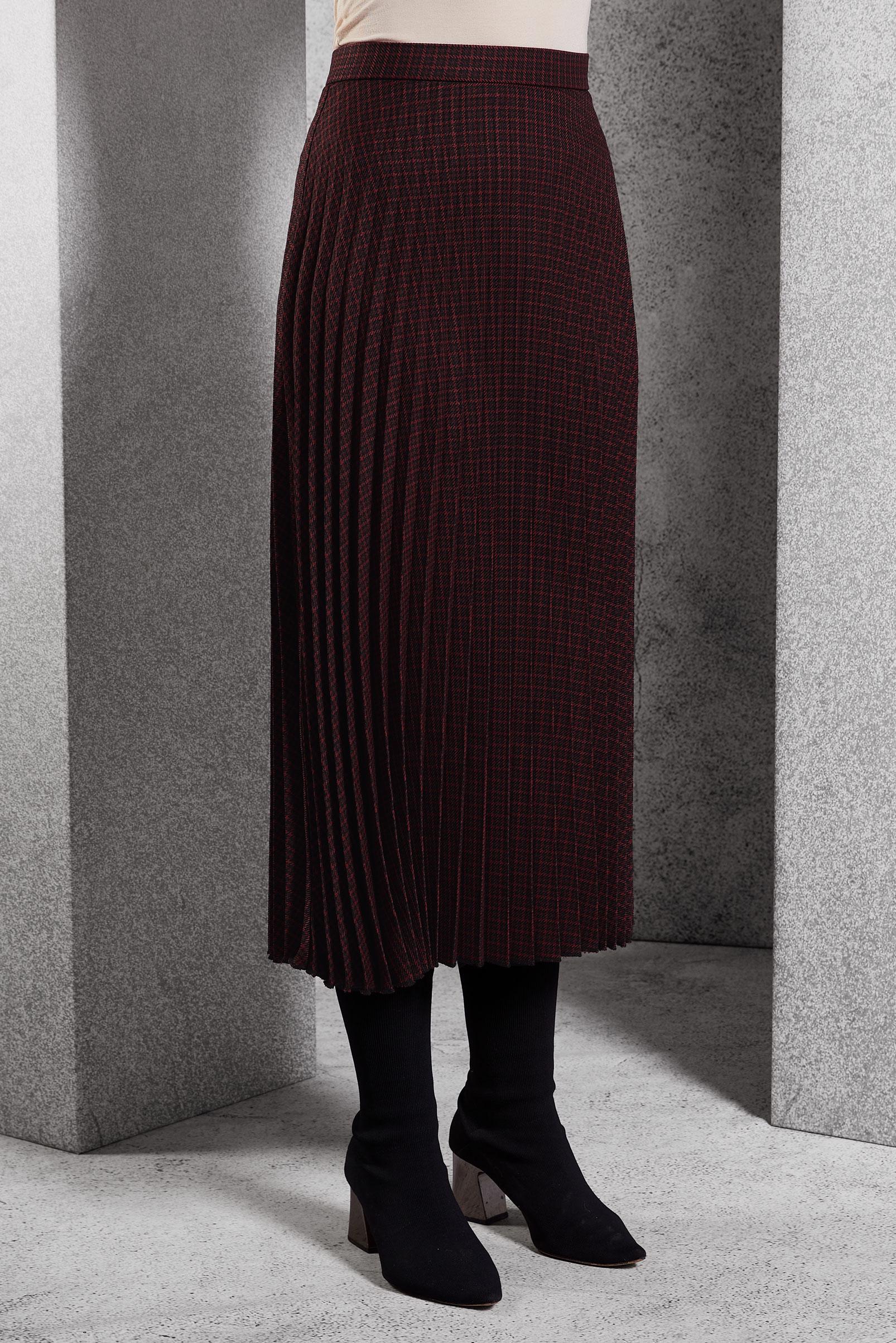 Tesettür giyim BORDO PİLİSELİ TESETTÜR ETEK 60627