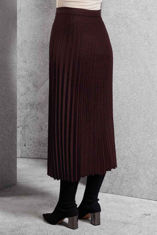 Tesettür giyim BORDO PİLİSELİ TESETTÜR ETEK 60627 - ALVİNA