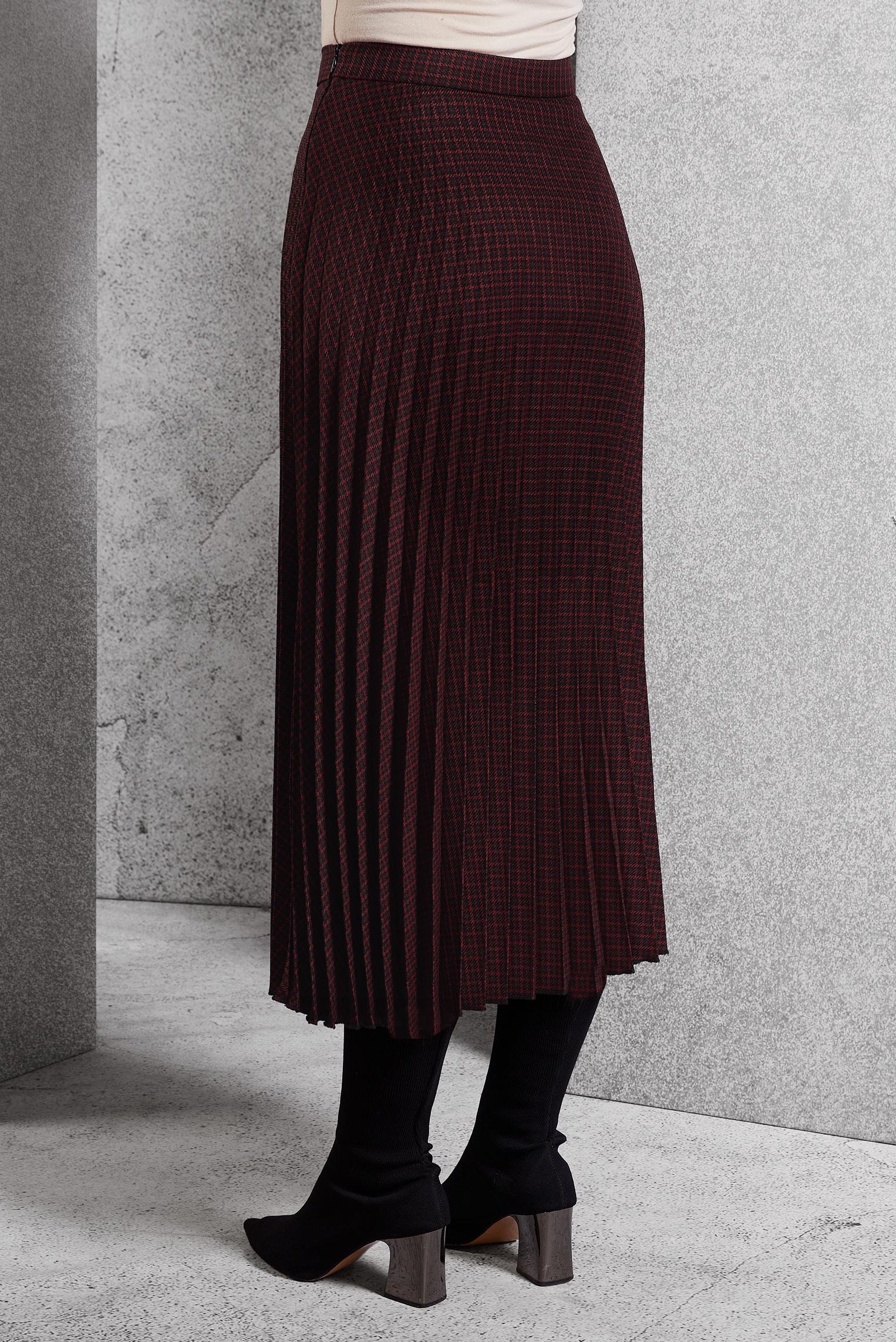 Tesettür giyim BORDO PİLİSELİ TESETTÜR ETEK 60627