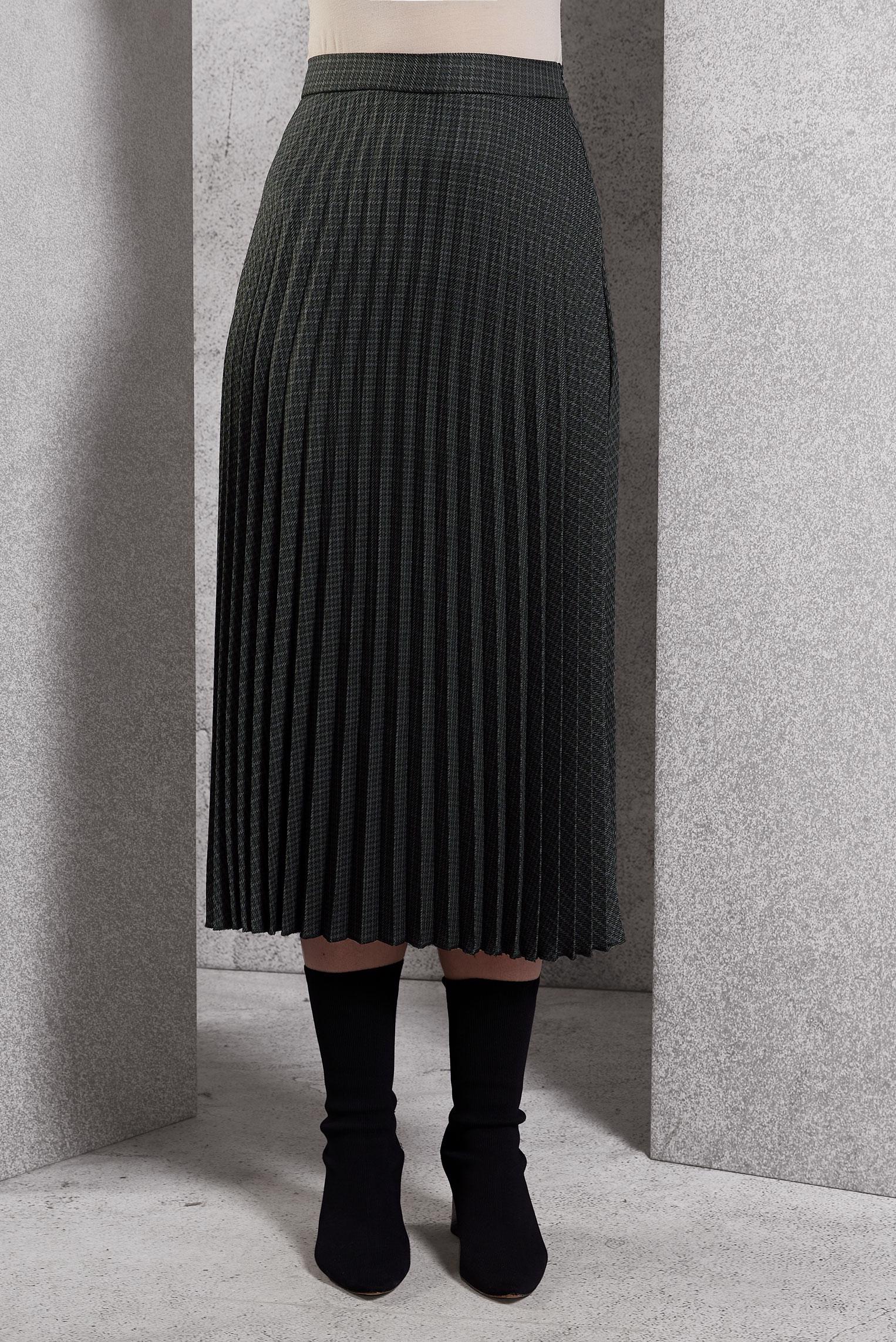 Tesettür giyim GRİ PİLİSELİ TESETTÜR ETEK 60627