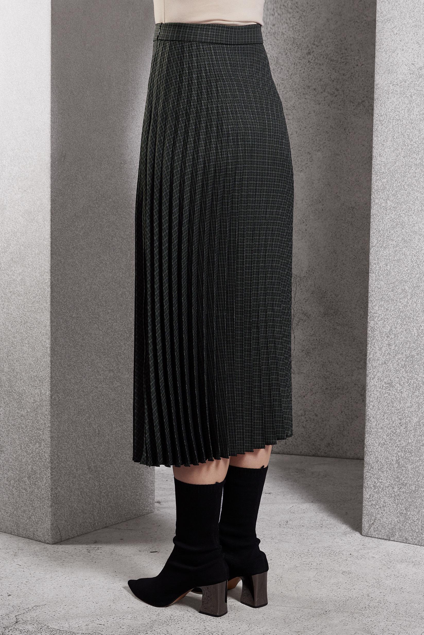 Tesettür giyim GRİ PİLİSELİ TESETTÜR ETEK 60627