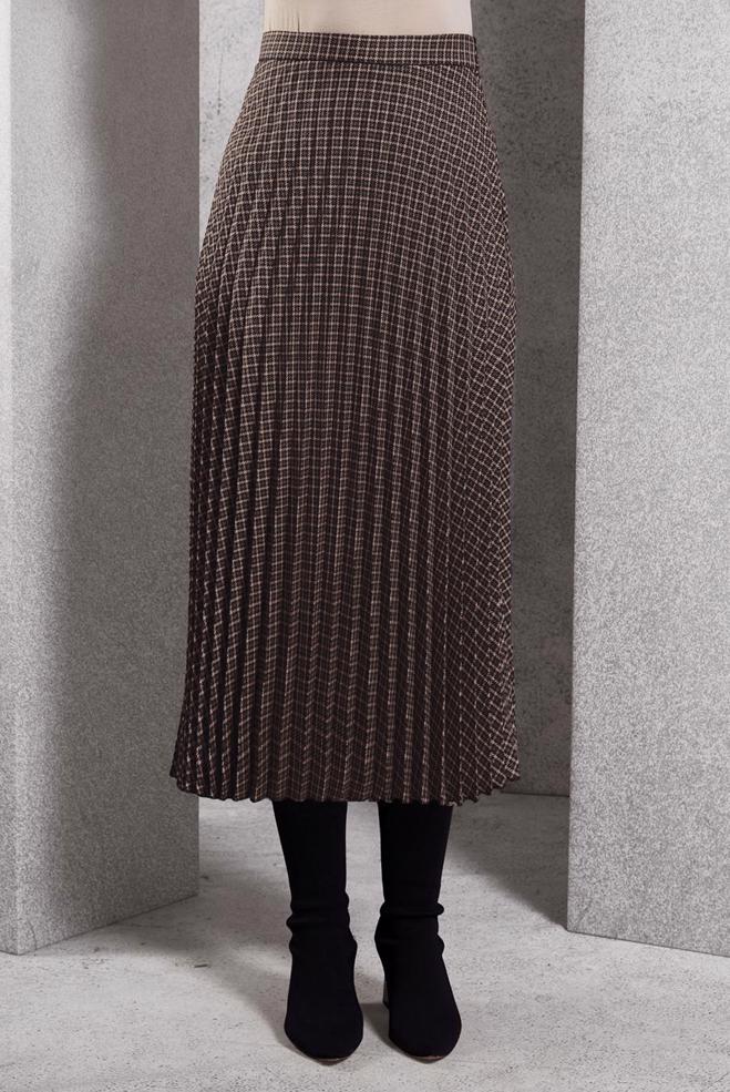 Tesettür giyim SİYAH PİLİSELİ TESETTÜR ETEK 60627 - ALVİNA