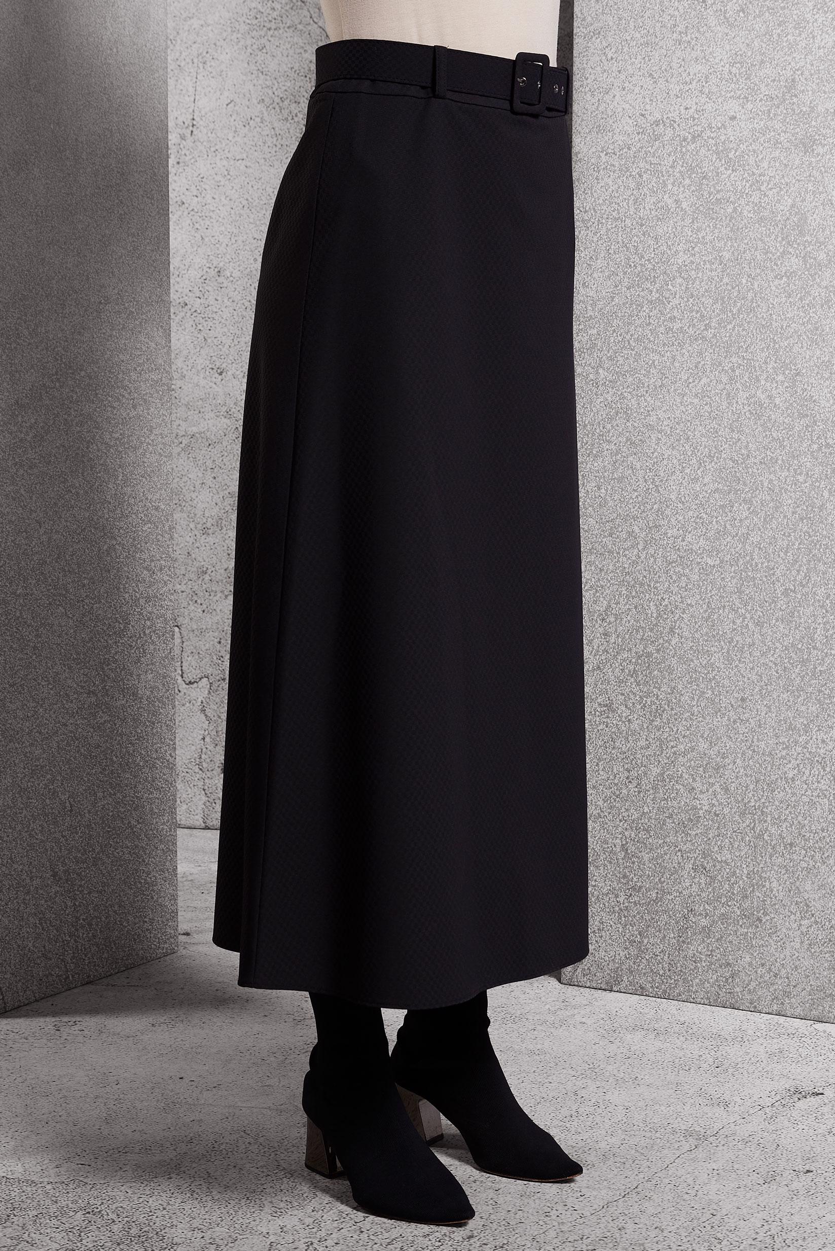 Tesettür giyim SİYAH KEMERLİ ETEK 60628