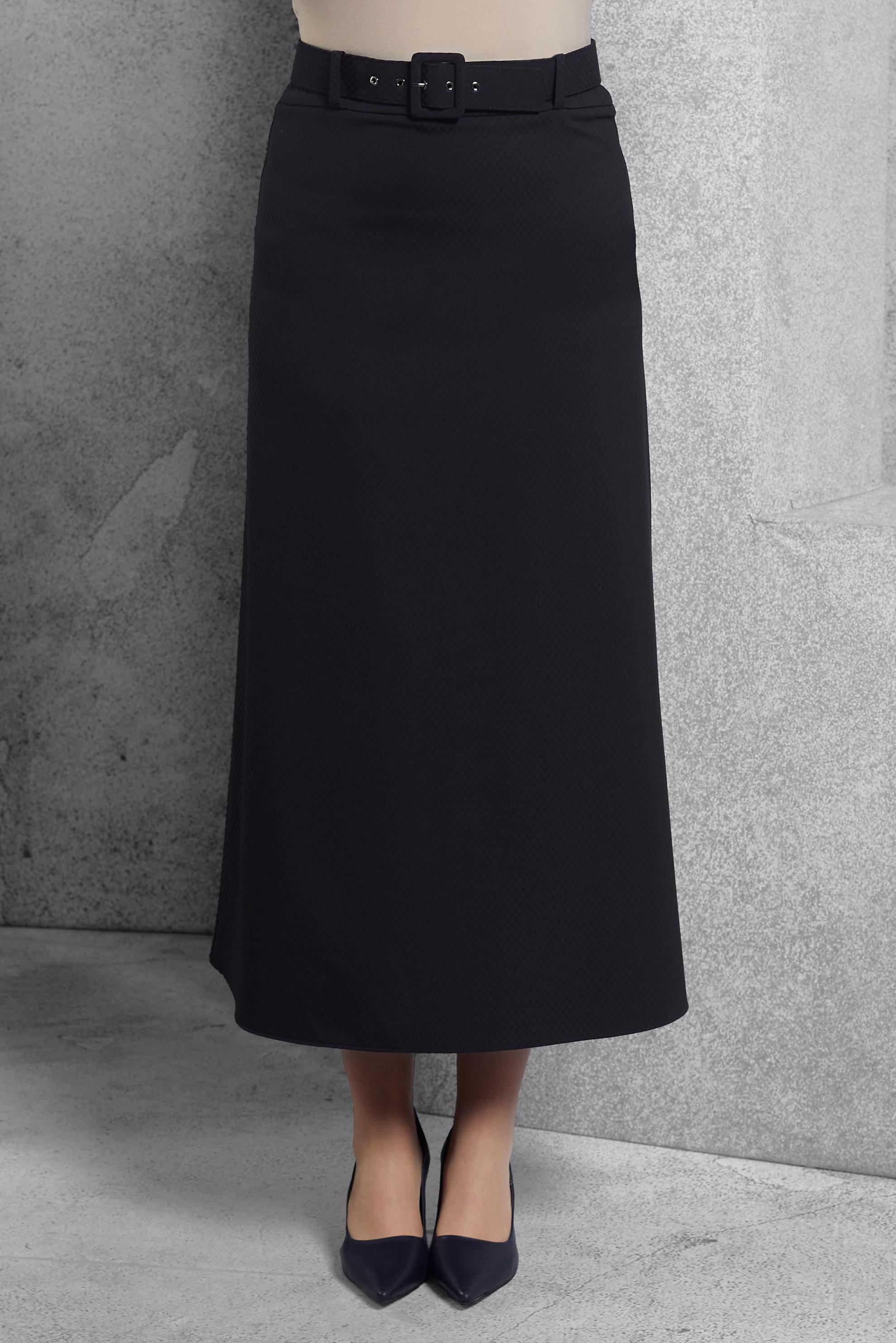 Tesettür giyim LACİVERT KEMERLİ ETEK 60628