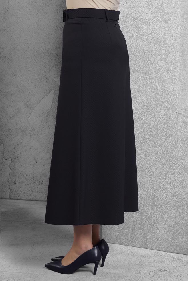 Tesettür giyim LACİVERT KEMERLİ ETEK 60628 - ALVİNA