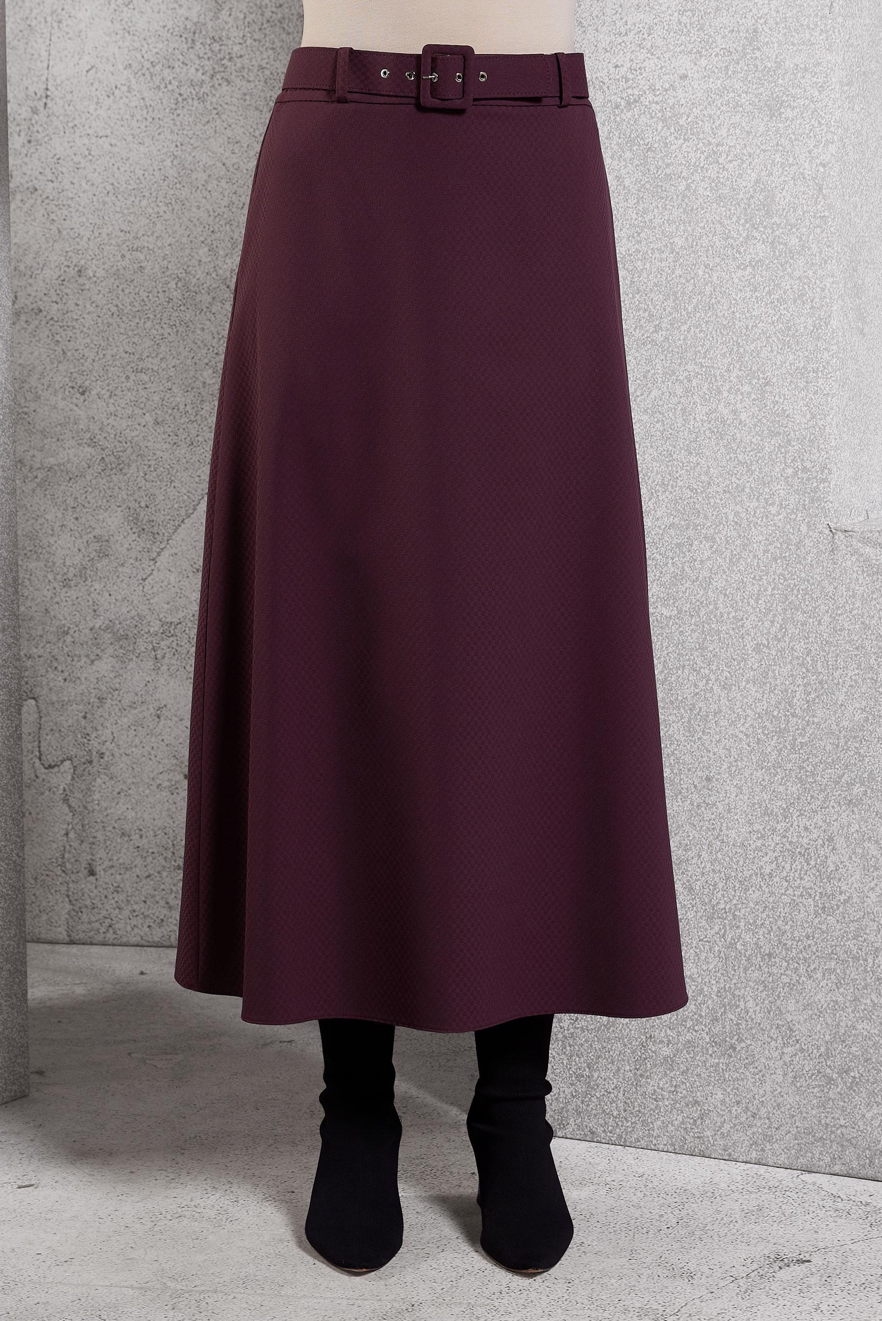 Tesettür giyim MÜRDÜM KEMERLİ ETEK 60628