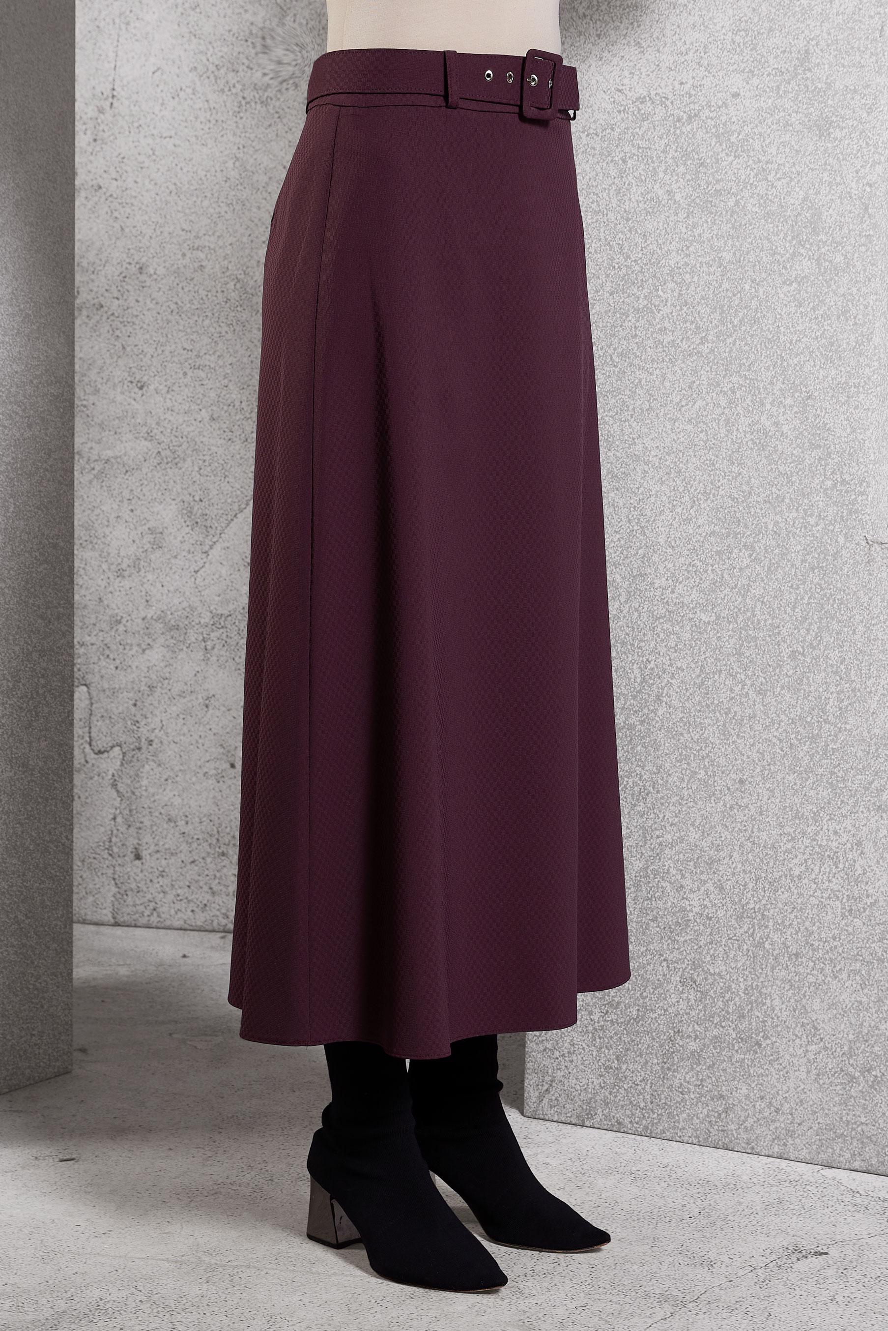 Tesettür giyim MÜRDÜM KEMERLİ ETEK 60628