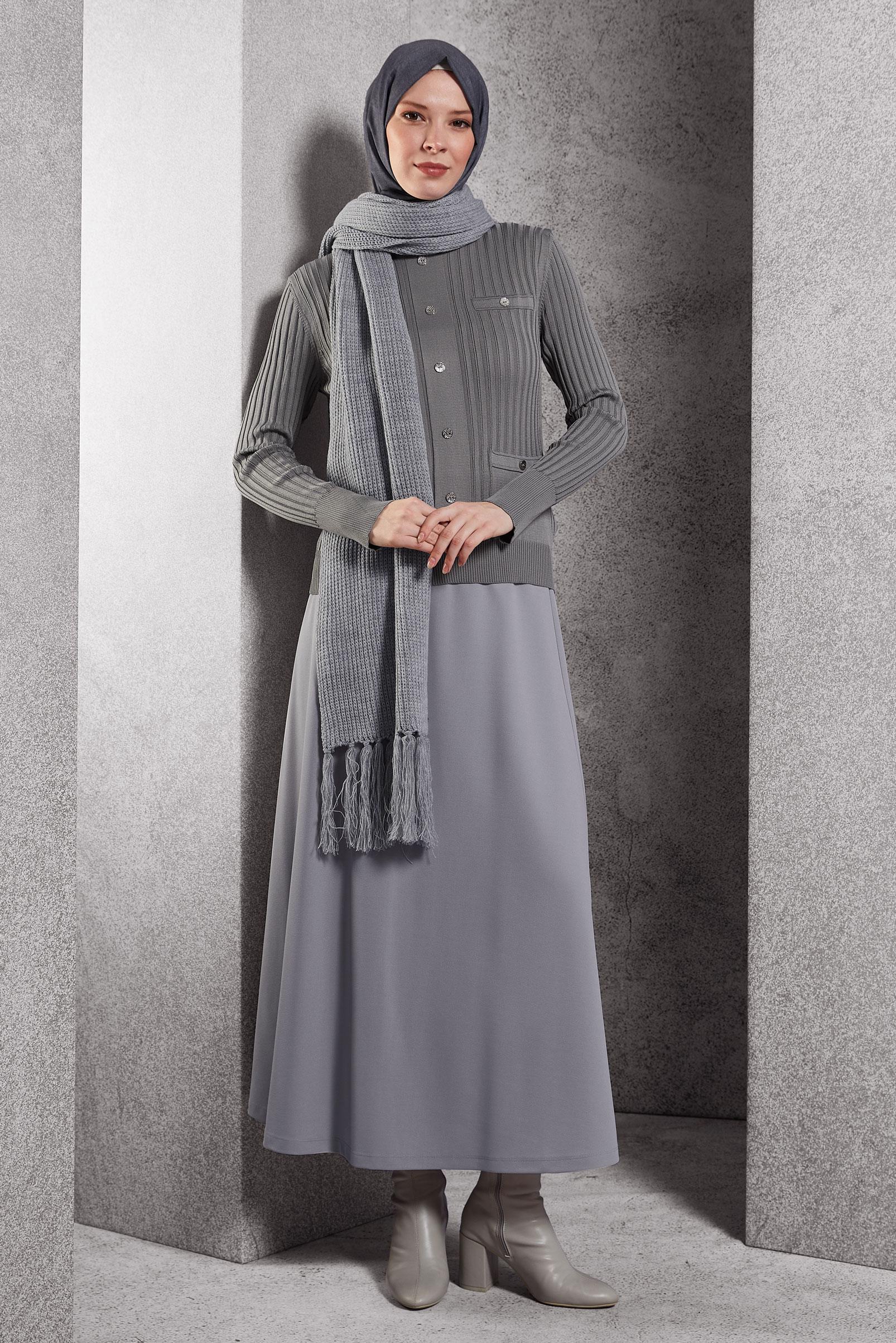 Hijab clothing GREY TRACKSUIT SKIRT 60630