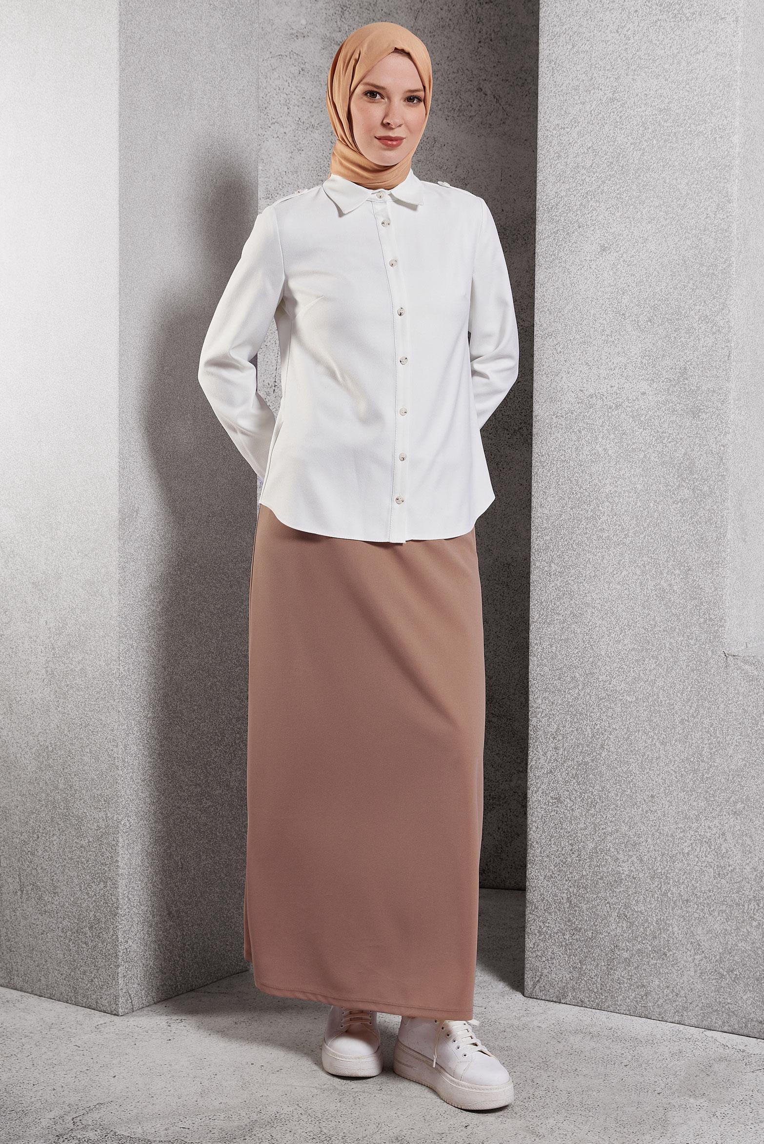 Hijab clothing BEIGE TRACKSUIT SKIRT 60630