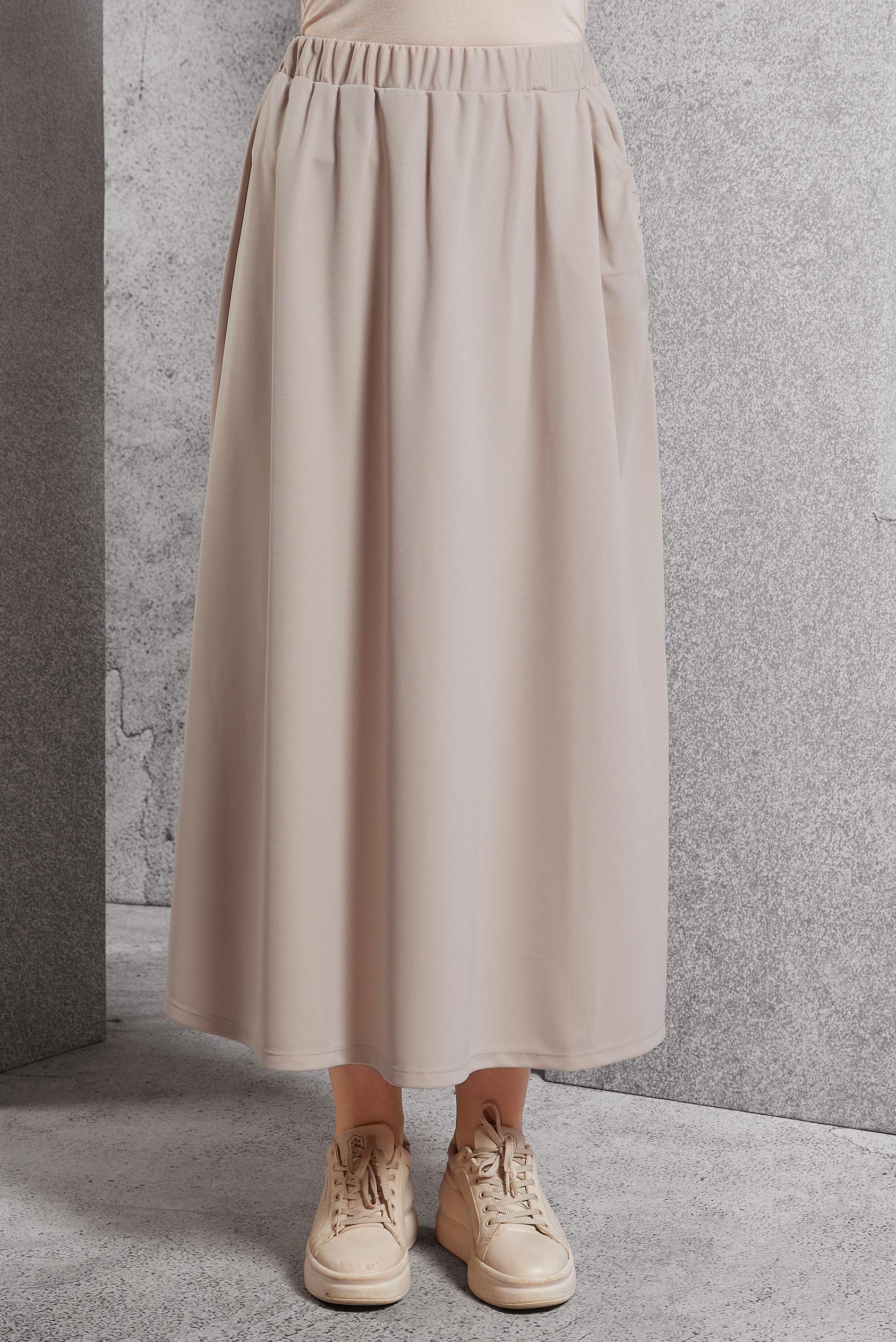 Hijab clothing BEIGE ELASTIC WAIST TRACKSUIT SKIRT 60631