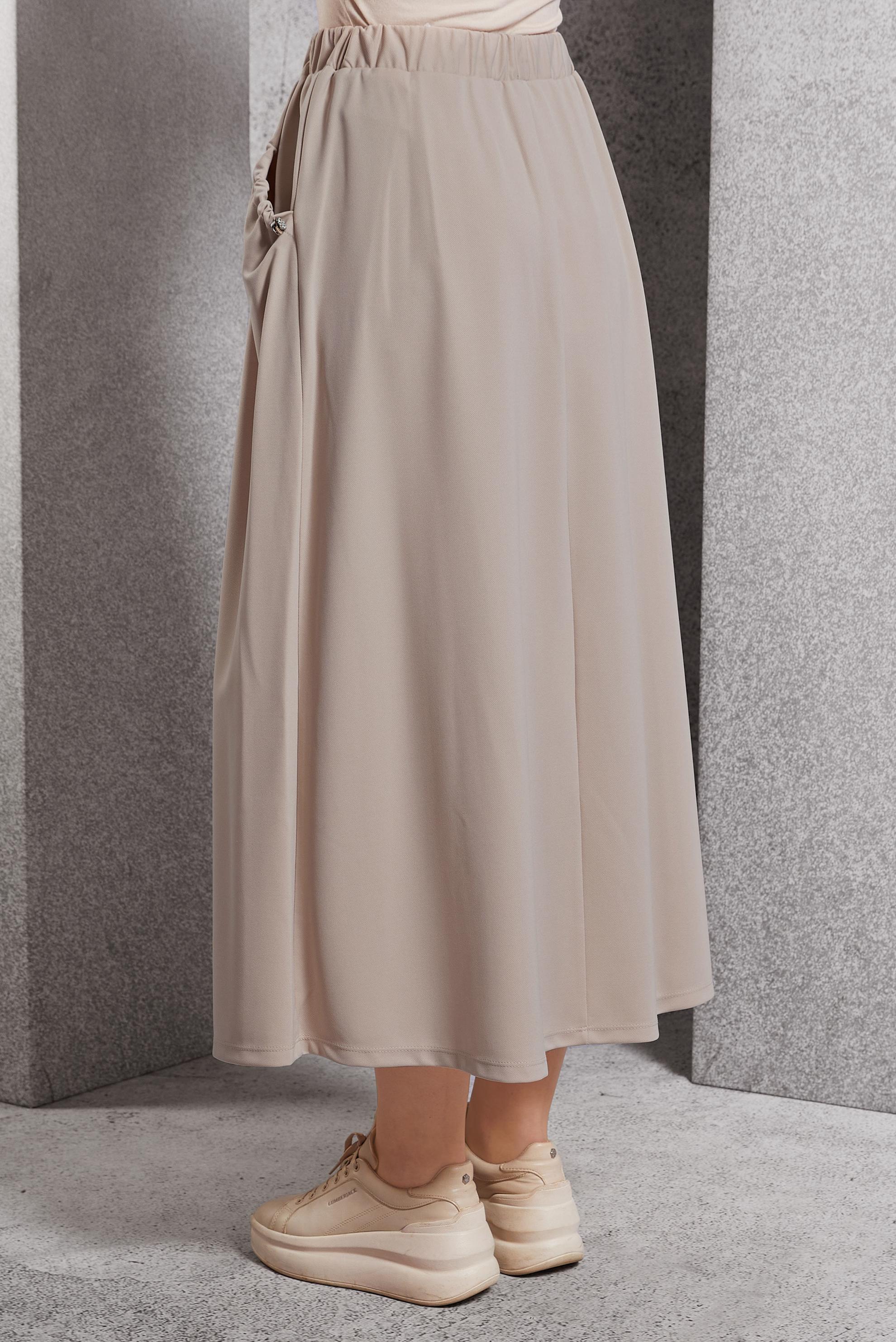 Hijab clothing BEIGE ELASTIC WAIST TRACKSUIT SKIRT 60631