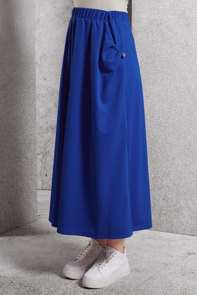 Tesettür giyim LACİVERT BELİ LASTİKLİ EŞOFMAN ETEK 60631 - ALVİNA