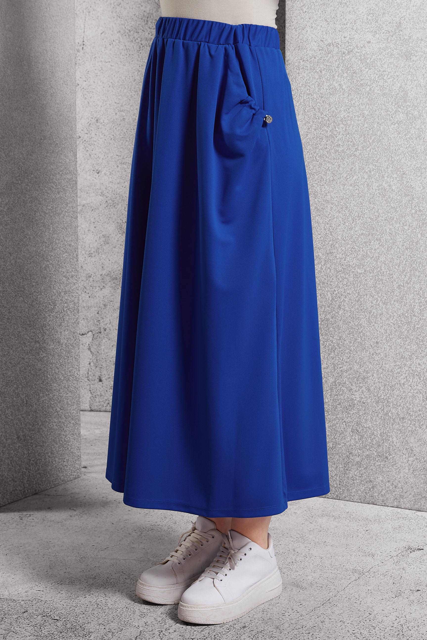 Hijab clothing NAVY BLUE ELASTIC WAIST TRACKSUIT SKIRT 60631