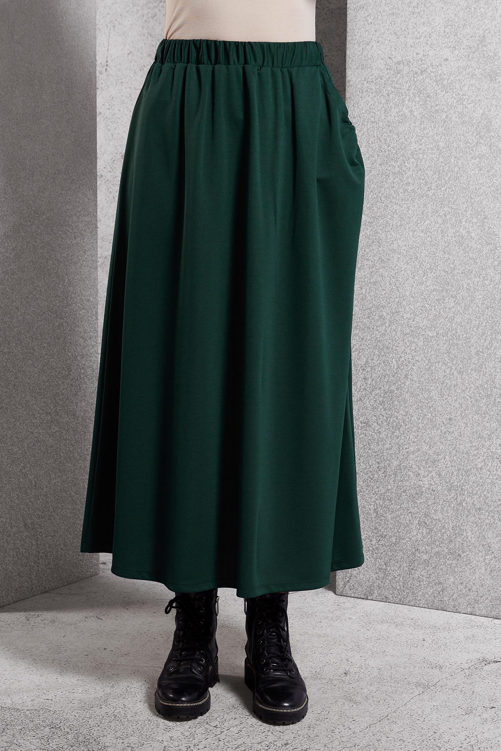 Tesettür giyim YEŞİL BELİ LASTİKLİ EŞOFMAN ETEK 60631