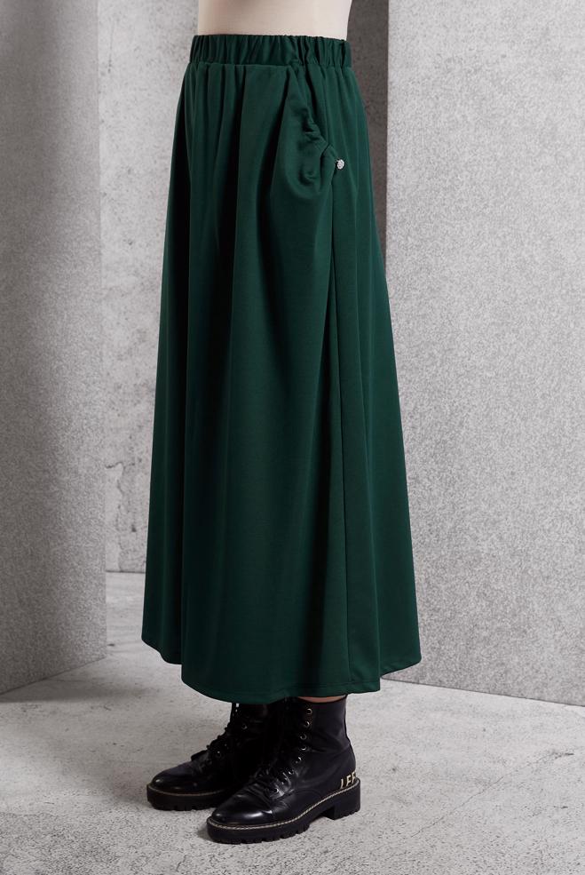 Tesettür giyim YEŞİL BELİ LASTİKLİ EŞOFMAN ETEK 60631 - ALVİNA