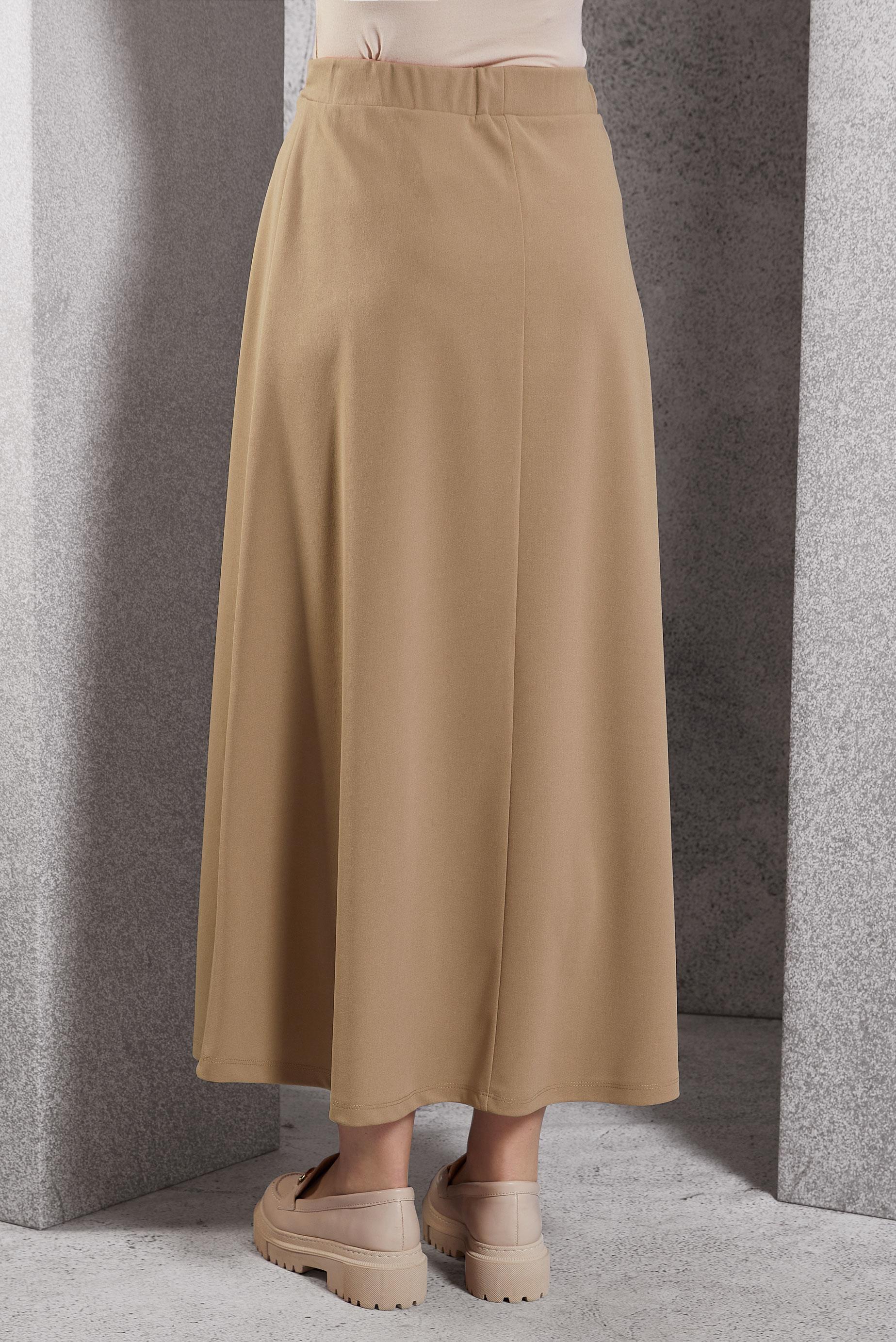 Tesettür giyim KAHVE BELİ LASTİKLİ ETEK 60632