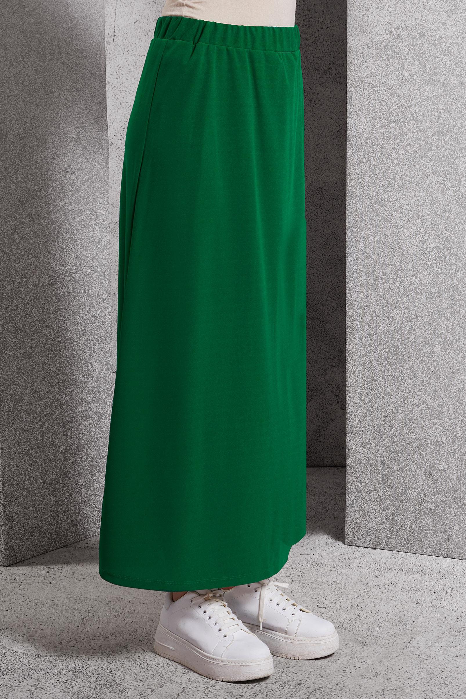 Hijab clothing GREEN ELASTIC WAIST SKIRT 60632