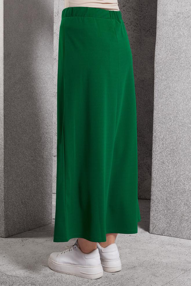 Tesettür giyim YEŞİL BELİ LASTİKLİ ETEK 60632 - ALVİNA