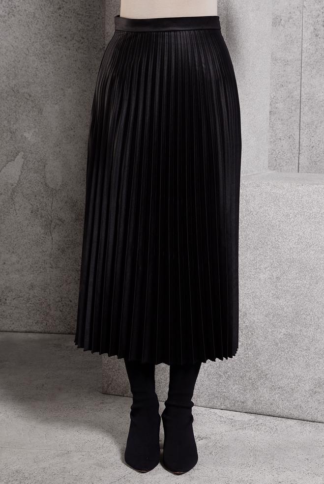 Vêtements hijab NOIR JUPE PLISSÉE 60633 - ALVİNA