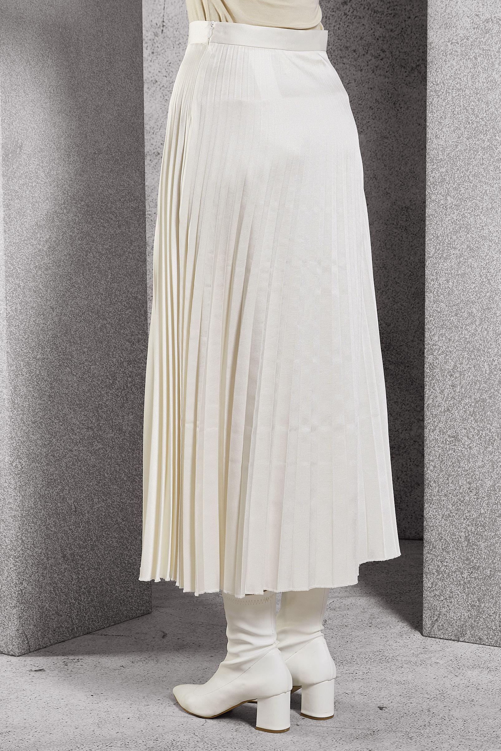 Tesettür giyim BEYAZ PİLİSELİ ETEK 60633