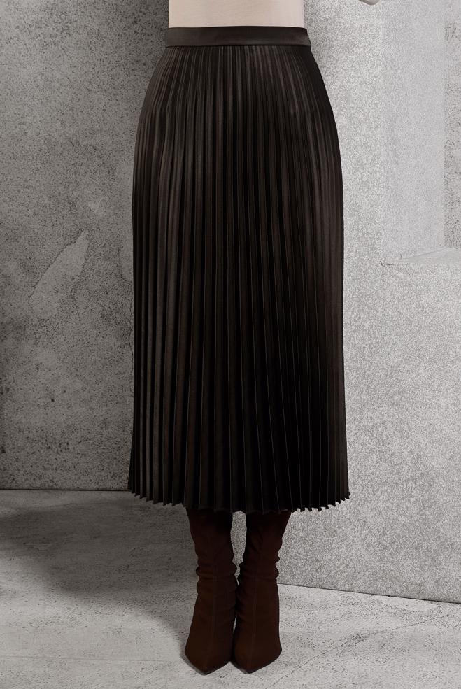 Vêtements hijab BRUN JUPE PLISSÉE 60633 - ALVİNA
