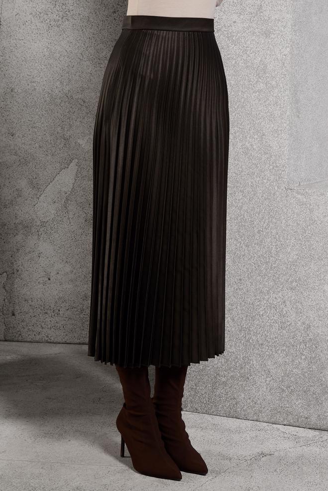 Vêtements hijab BRUN JUPE PLISSÉE 60633 - ALVİNA