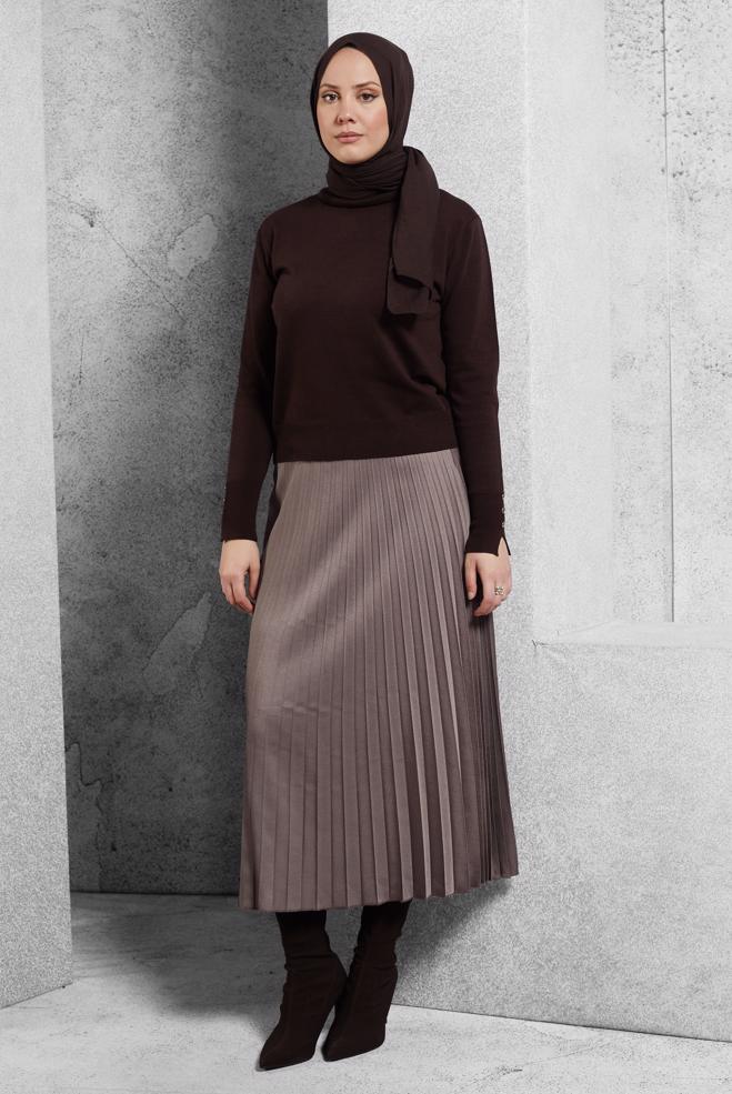 Vêtements hijab VISON JUPE PLISSÉE 60633 - ALVİNA