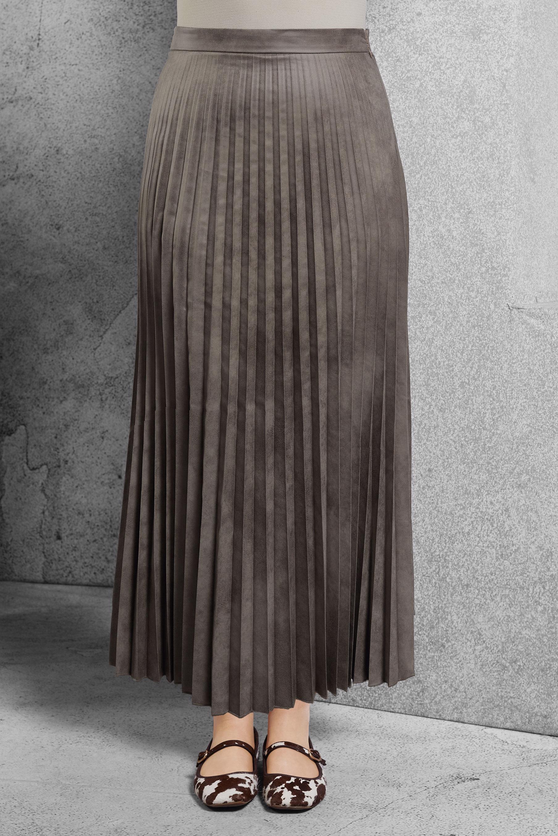 Hijab clothing BEIGE PLEATED LONG SKIRT 60635