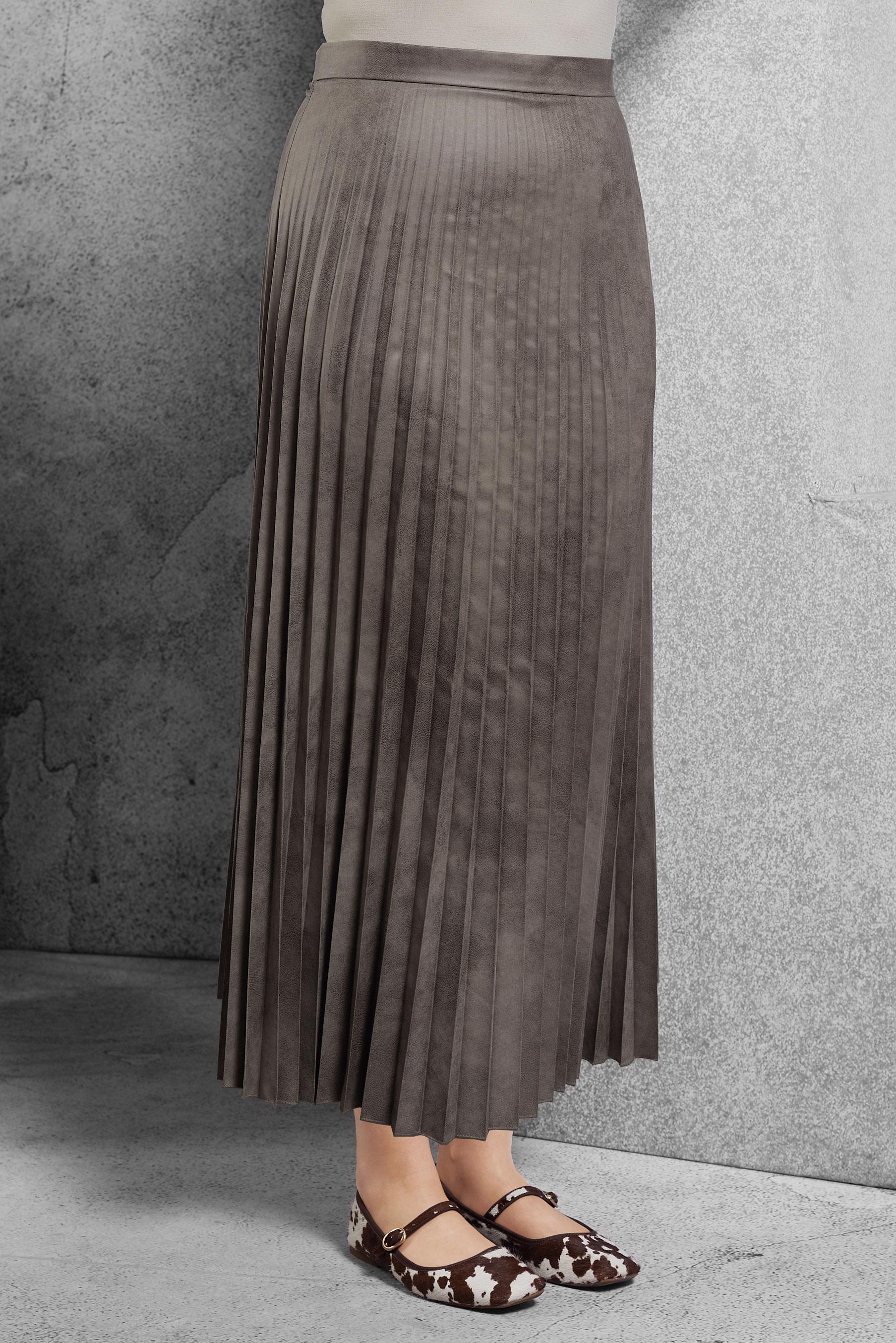 Hijab clothing BEIGE PLEATED LONG SKIRT 60635