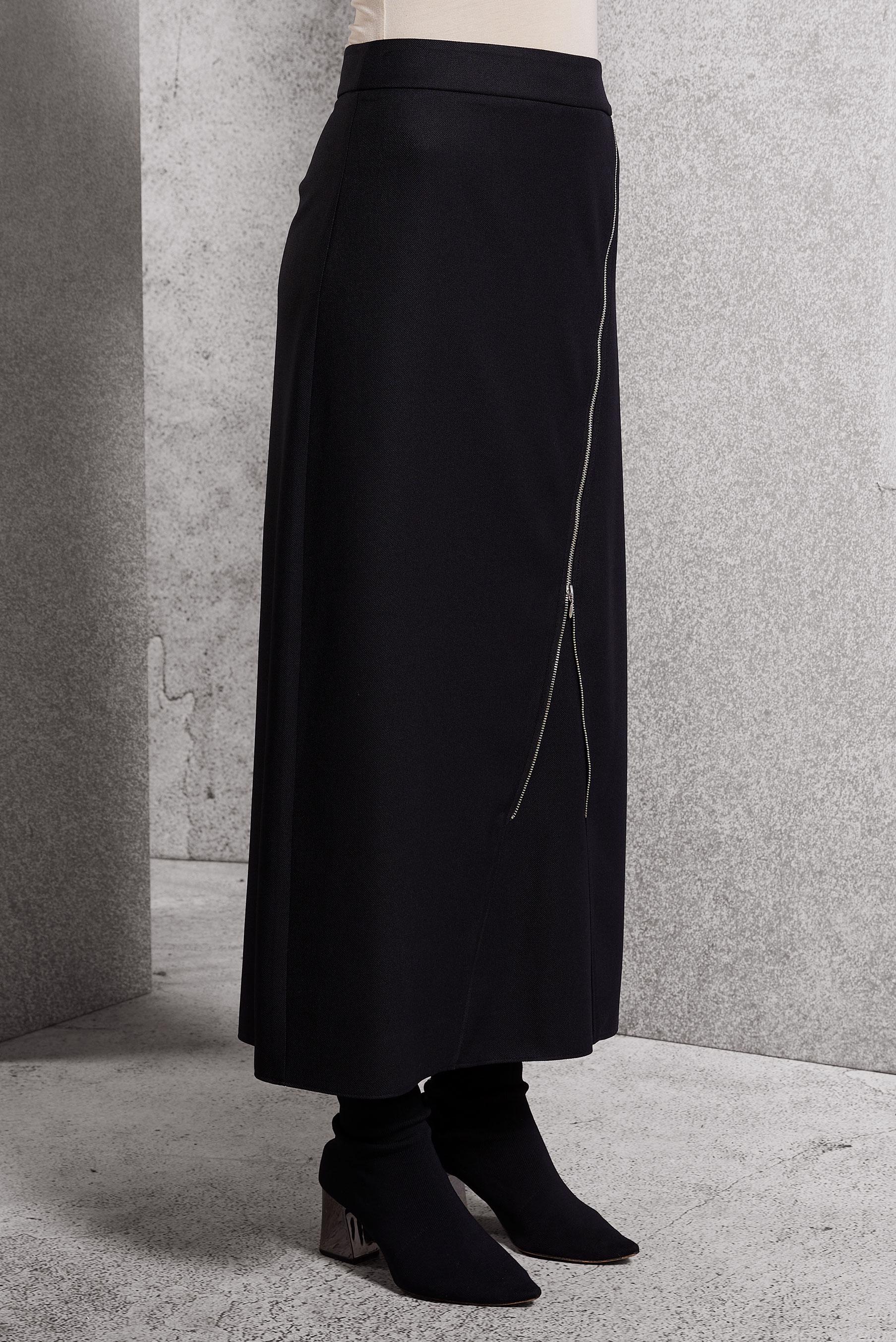 Tesettür giyim SİYAH FERMUAR DETAYLI ETEK 60636